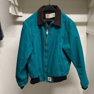 Vintage Carhartt Santa Fe Jacket RARE AQUA / Blue color